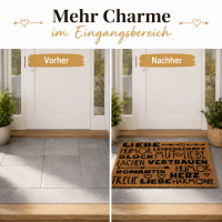 Türmatte Liebe 60x40 Natur Naturbraun - Kokosmatte mit Aufdruck