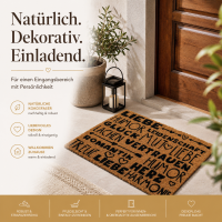 Türmatte Liebe 60x40 Natur Naturbraun - Kokosmatte mit Aufdruck
