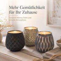 Boltze Windlicht Yamuna 3er-Set aus lackiertem Glas