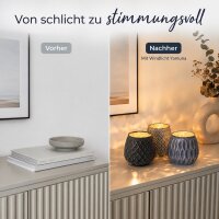 Boltze Windlicht Yamuna 3er-Set aus lackiertem Glas