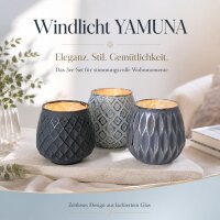 Boltze Windlicht Yamuna 3er-Set aus lackiertem Glas
