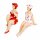 Kantenhocker Becky Badenixe rot/weiß gepunktet – Dekofigur aus Polyresin, 13 cm
