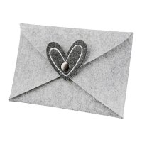 Filz Briefumschlag Herz 16 x 11 cm