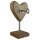 Standrelief Holz-Herz mit Aluminium Schlüssel 15 x 24 cm