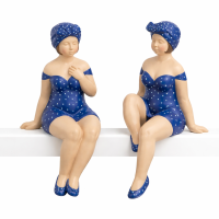 Kantenhocker Becky Badenixe 2er-Set blau/weiß...