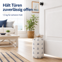 Türstopper Stoff maritim 1,5 kg Weiß/Navy