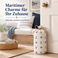 Türstopper Stoff maritim 1,5 kg Weiß/Navy