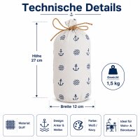 Türstopper Stoff maritim 1,5 kg Weiß/Navy