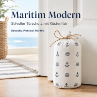 Türstopper Stoff maritim 1,5 kg Weiß/Navy