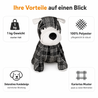 Türstoppper Hund Kariert 1Kg 25 cm