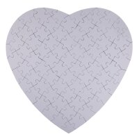 Weißes Herz-Puzzle Bemalbar/Beschriftbar 80-Teile 60x60cm