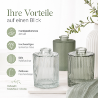 Vase Tonja 3er-Set Grün aus lackiertem Glas