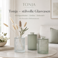 Vase Tonja 3er-Set Grün aus lackiertem Glas