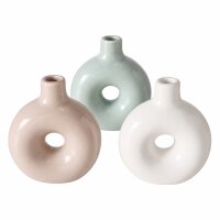 Vase Lanyo 3er-Set aus glasiertem Steingut