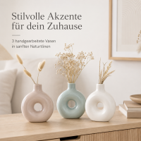 Vase Lanyo 3er-Set aus glasiertem Steingut