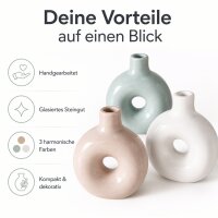 Vase Lanyo 3er-Set aus glasiertem Steingut
