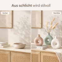 Vase Lanyo 3er-Set aus glasiertem Steingut