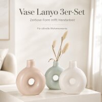 Vase Lanyo 3er-Set aus glasiertem Steingut
