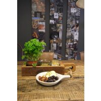 Holztablett mit Henkel und Seilgriff