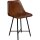 Clinton Schalenstuhl mit braunem Ledersitz