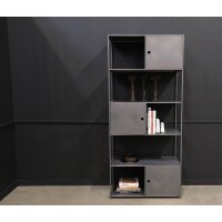 Eisenregal - Bücherregal mit Türen aus lackiertem industriellem Eisen
