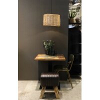 Esszimmerstuhl mit grünem gesteppten Ledersitz - Büffelleder 4er Set