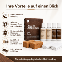 LongLife Lederpflege 2er-SET für Ledermöbel