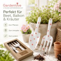 BOLTZE Gartenwerkzeug Gardenlove 2-teilig – Schaufel & Handgabel mit Blumenmuster