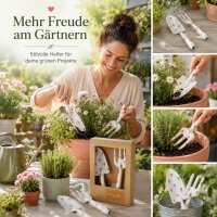 BOLTZE Gartenwerkzeug Gardenlove 2-teilig – Schaufel & Handgabel mit Blumenmuster