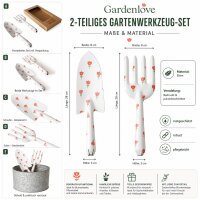 BOLTZE Gartenwerkzeug Gardenlove 2-teilig – Schaufel & Handgabel mit Blumenmuster