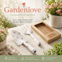 BOLTZE Gartenwerkzeug Gardenlove 2-teilig – Schaufel & Handgabel mit Blumenmuster