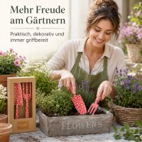 BOLTZE Gartenwerkzeug Lilly 2-teilig – Schaufel & Handgabel mit Blumenmuster