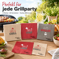 Servietten Grillzeit 3er-SET