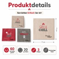 Servietten Grillzeit 3er-SET