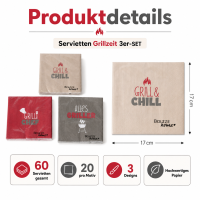 Servietten Grillzeit 3er-SET