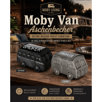 Sturmaschenbecher Moby Silber im Retro-Van-Design