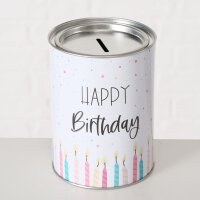 Spardose Happy Birthday Kerzen 14 x 10 cm