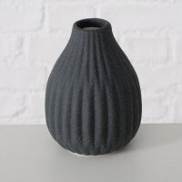 Deko Vase 3er-SET aus Keramik Aufgerautes Schwarz