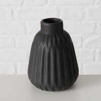 Deko Vase im 3er Set aus Keramik Mattes Design Schwarz, Weiß & Grau