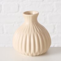Deko Vase im 3er Set aus Keramik Mattes Design Beige