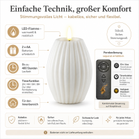 LED Gerillte Kerze 7,5 x 10 cm
