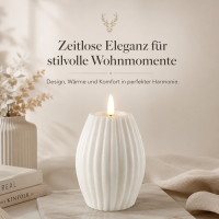 LED Gerillte Kerze 7,5 x 10 cm