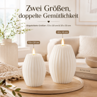 LED Gerillte Kerze 7,5 x 10 cm