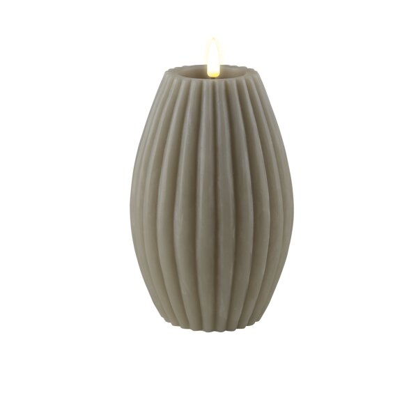 LED Gerillte Kerze Sand 10 x 15 cm