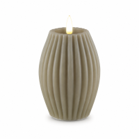 LED Gerillte Kerze Sand 10 x 15 cm