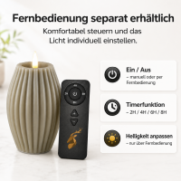 LED Gerillte Kerze Sand 10 x 15 cm