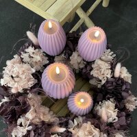 LED Gerillte Kerze Sand 10 x 15 cm