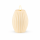 LED Kerze Gerillt Creme 7,5 x 10 cm