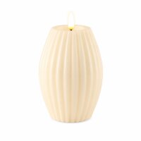 LED Kerze Gerillt Creme 10 x 15 cm