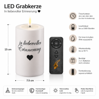 LED Grabkerze Deluxe Homeart Trauerkerze Indoor und Outdoor Wasserdicht IP 44- ( In liebevoller Erinnerung )